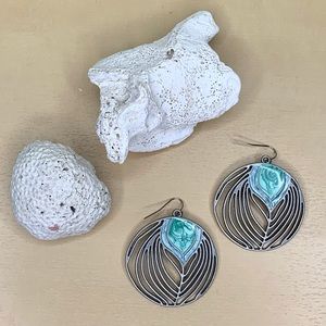 Boho peacock earrings
